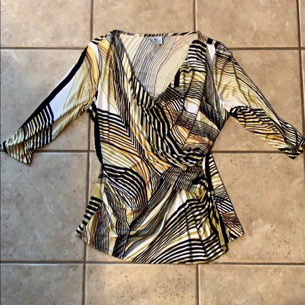 Striped Wrap Blouse